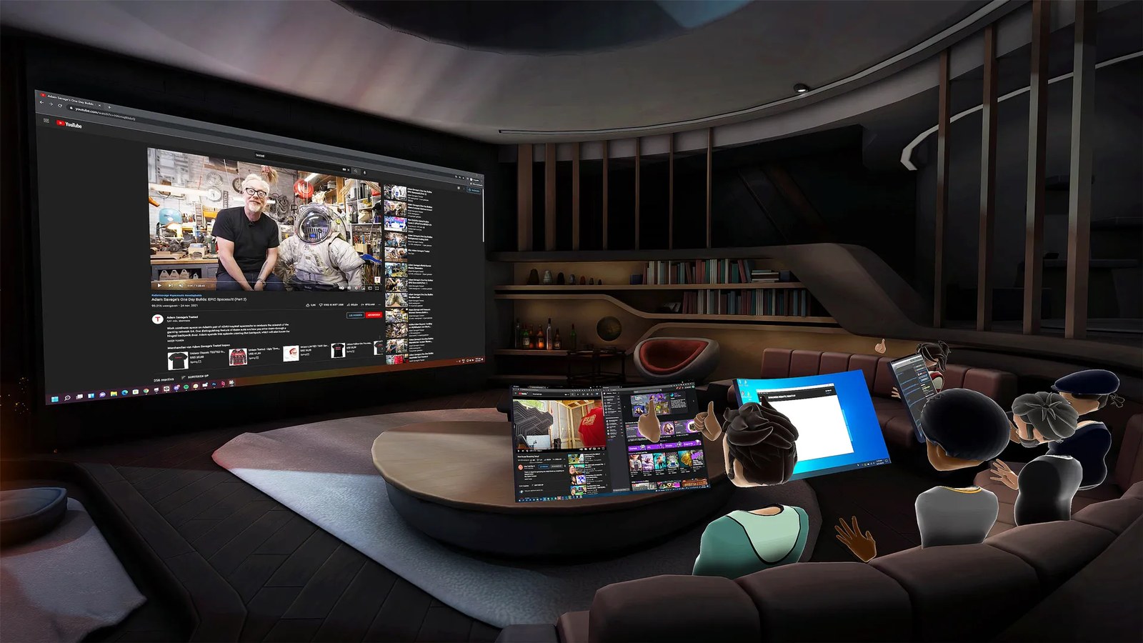 Watching YouTube in Bigscreen with avatars