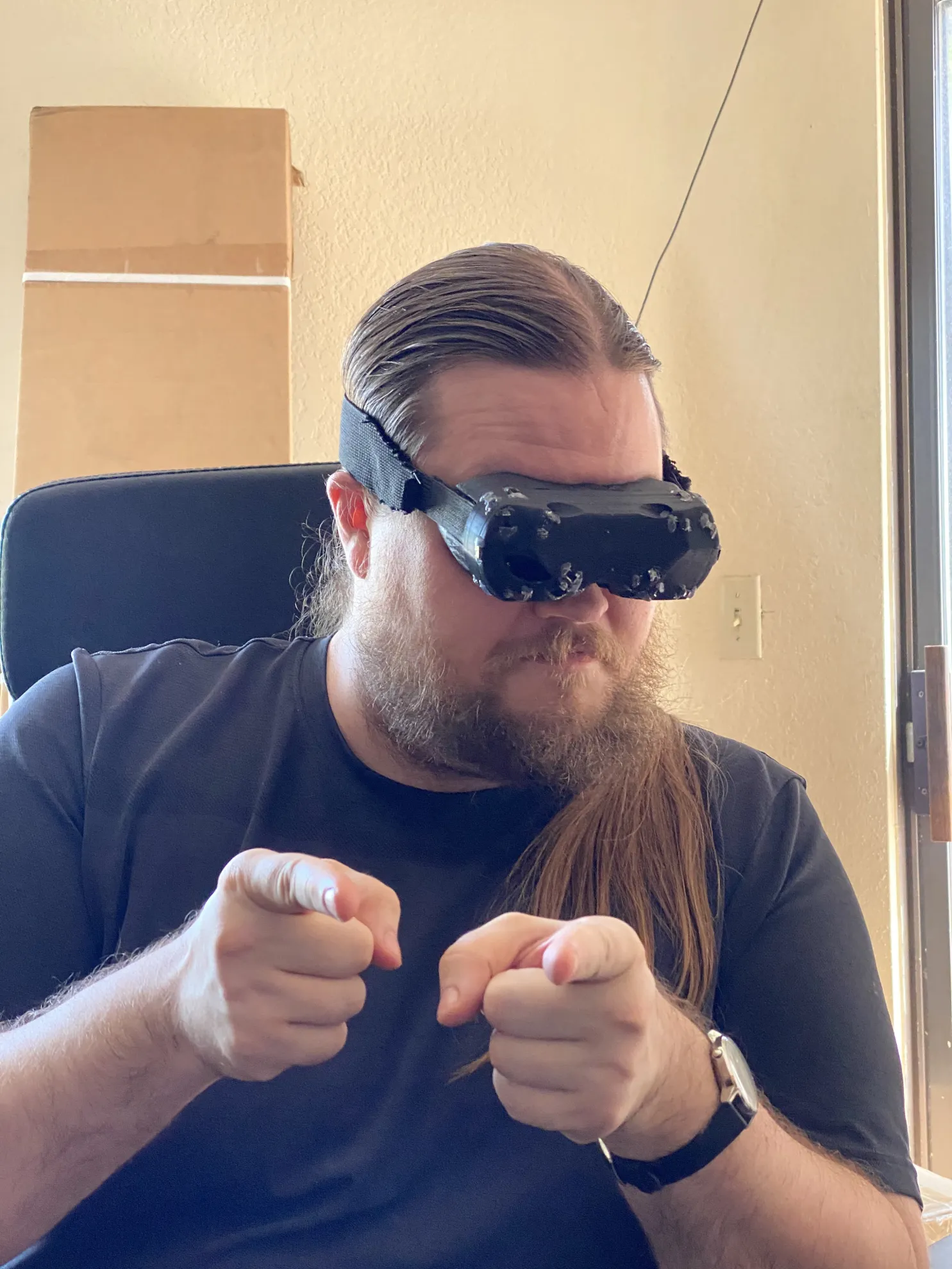 Anton testing Beyond, hands visible