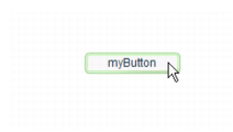 A depiction of a user's mouse cursor clicking on the button myButton