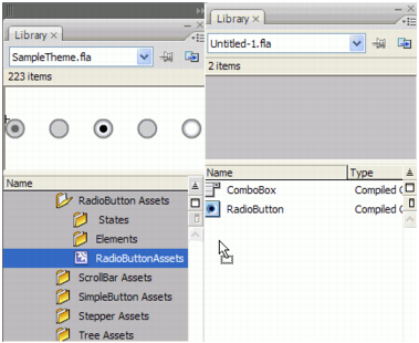 Drag the RadioButton Assets folder to your library