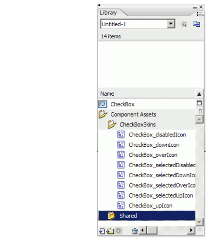 Component Assets folder in the Library panel