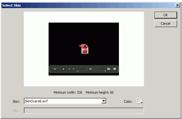 FLVPlayback Select Skin dialog
